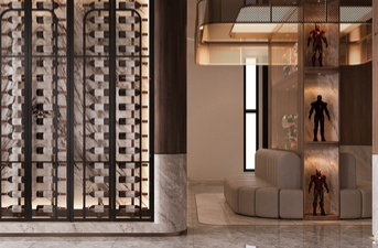 modern space planning with neutral tones and marble surfaces design